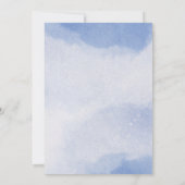 Soft Blue and White Floral Illustrative Wedding Einladung (Rückseite)