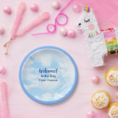 Soft Blue Baby Boy Clouds und Sky Baby Dusche Pappteller (Party)