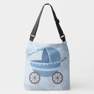 Soft Blue Baby Carriage Bokeh Tragetaschen Mit Langen Trägern