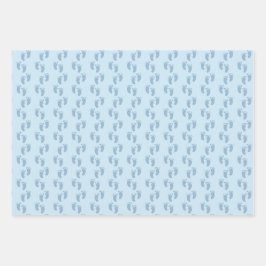 Soft Blue Baby Dusche Geschenkpapier Set