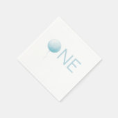 Soft Blue Balloon Modern Boys First Birthday Party Serviette (Ecke)