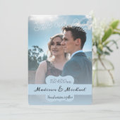 Soft Blue Banner Foto Ankündigung Datum freihalten (Stehend Vorderseite)