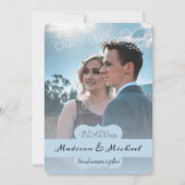 Soft Blue Banner Foto Ankündigung Datum freihalten (Vorderseite)