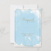 Soft Blue Baptisse UAWG mit Goldakzenten RSVP Karte (Rückseite)
