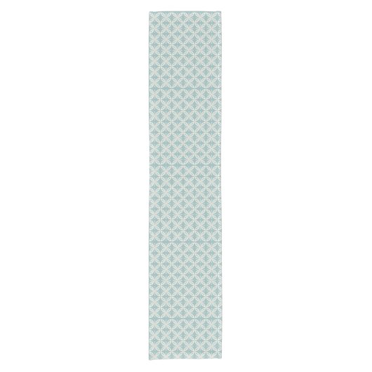 Soft Blue Batik Muster Kurzer Tischläufer (Vorderseite)