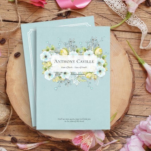 Soft Blue Beerdigung Programm - Beerdigungsdienst