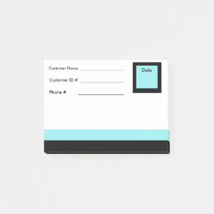 Soft Blue & Black Border Post-it® Notes- Info. Post-it Klebezettel
