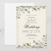 Soft Blue Blossom Arch Wedding Einladung (Vorne/Hinten)