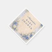 Soft Blue Blueberry Baby Shower Serviette (Ecke)