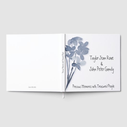 Soft Blue Blume Wedding Guest Book Gästebuch (Voll)