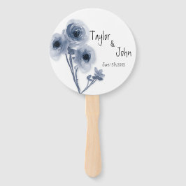 Soft Blue Blume Wedding Hand Fan Fächer