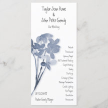 Soft Blue Blume Wedding Program