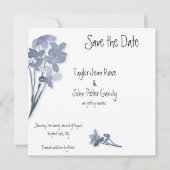 Soft Blue Blume Wedding Save the Date (Vorderseite)