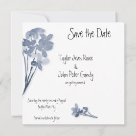 Soft Blue Blume Wedding Save the Date