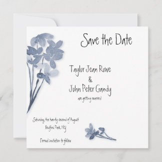 Soft Blue Blume Wedding Save the Date