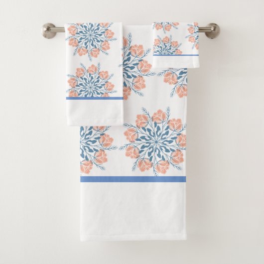 Soft Blue Blumenhandtuch Badhandtuch Set (Insitu)
