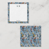 Soft Blue Boho Chic Aquarell Floral Custom Mitteilungskarte (Vorne/Hinten)