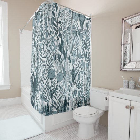 Soft Blue Bold Garden Mix Duschvorhang (Beispiel)