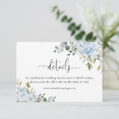 Soft Blue Botanical Website QR Code Details Begleitkarte (Stehend Vorderseite)