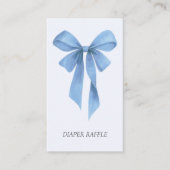 Soft Blue Bow Boy Baby Shower Diaper Raffle Begleitkarte (Vorderseite)