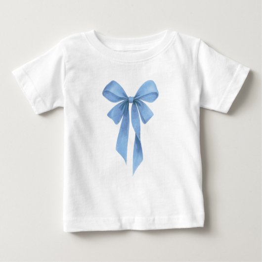 Soft Blue Bow Boy Baby Shower Party Baby T-shirt (Vorderseite)