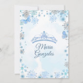 Soft Blue Butterfly & Winter Season Sweet 15. Inv. Einladung (Rückseite)