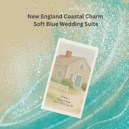 Soft Blue Cape Cod Coastal Wedding Cocktail Serviette