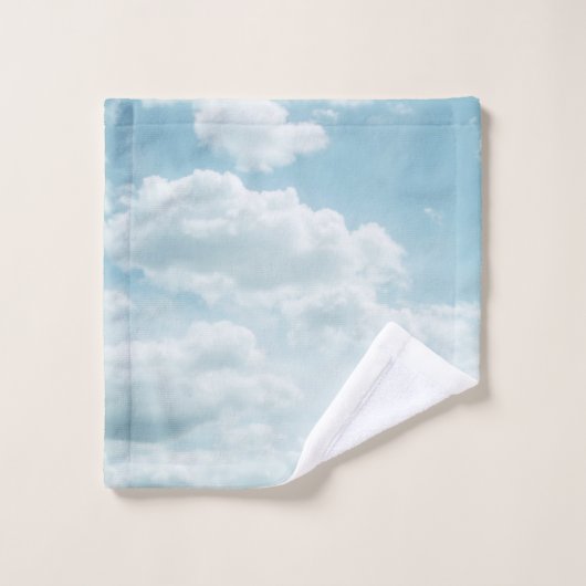 Soft Blue Clouds #2 #clouds #wall #art Badhandtuch Set (Waschlappen)