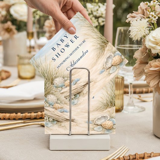 Soft Blue Coastal Baby Shower Serviette