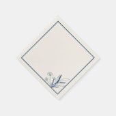 Soft Blue Coastal Botanical Napkins Serviette (Ecke)