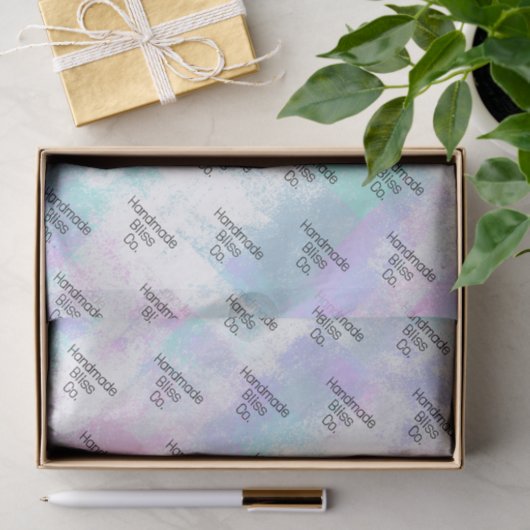 Soft Blue Colorful Watercolor Marble Seidenpapier (Geschenk)