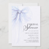 Soft Blue Coquette Bow Brautparty Einladung (Vorderseite)