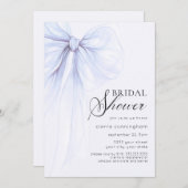 Soft Blue Coquette Bow Brautparty Einladung (Vorne/Hinten)
