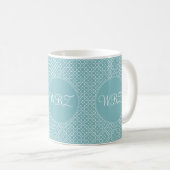 Soft Blue Custom Initials Kaffee Tasse (VorderseiteRechts)