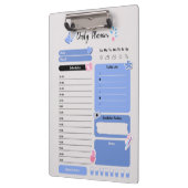 Soft Blue Daily Planner with Mood & Water Track Klemmbrett (Links)