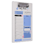 Soft Blue Daily Planner with Mood & Water Track Klemmbrett (Rechts)