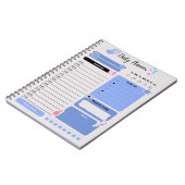 Soft Blue Daily Planner with Mood & Water Track Notizblock (Linke Seite)