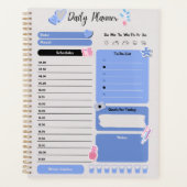 Soft Blue Daily Planner with Mood & Water Track Planer (Vorderseite)