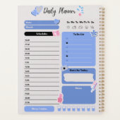 Soft Blue Daily Planner with Mood & Water Track Planer (Rückseite)