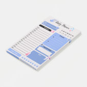 Soft Blue Daily Planner with Mood & Water Track Post-it Klebezettel (angewinkelt)