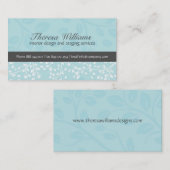Soft Blue Damask Business Card Visitenkarte (Vorne/Hinten)