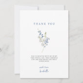Soft Blue Delicate Floral Bouquet Dankeskarte (Vorderseite)