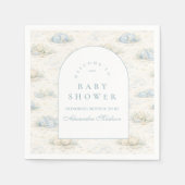 Soft Blue Dino Baby Shower Serviette (Vorderseite)