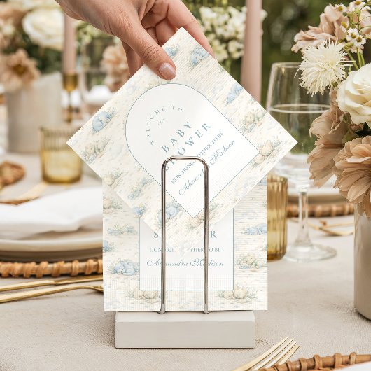 Soft Blue Dino Baby Shower Serviette