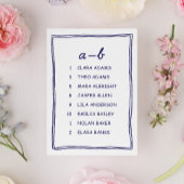Soft Blue Doodle Wedding Seating Chart Card Tischnummer