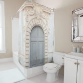 Soft Blue Door Trastevere Rom #1 #pastel #wall Duschvorhang (Beispiel)