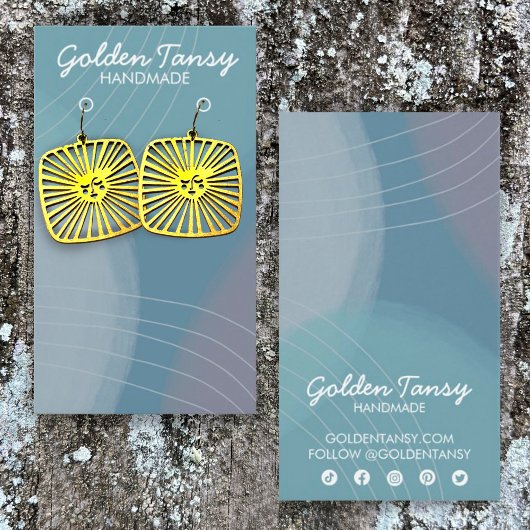 Soft Blue Earring Necklace Juwelier Display Card