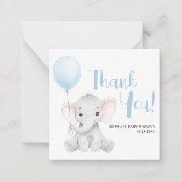 Soft Blue Elephant Baby Dusche Budget Vielen Dank Mitteilungskarte