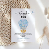 Soft Blue Elephant Hot Air Ballon Babydusche Dankeskarte