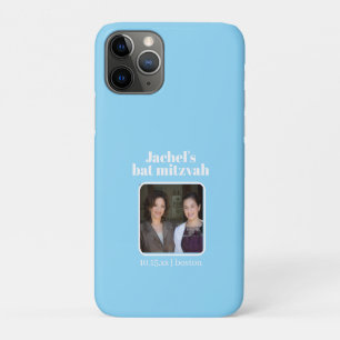 Soft Blue Fette Typografie Bat Mitzvah Case-Mate iPhone Hülle